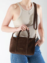 Handtas Vintage Leder Nat et nin Bruin vintage MTHYLANE-vue-porte