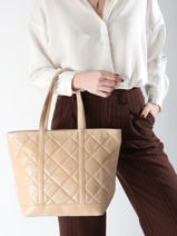 Handtas Cabas Cuir Leder Vanessa bruno Geel cabas cuir 84V40378-vue-porte