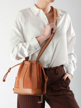 Bucket Bag S Elles Leder Lancel Bruin elles A13359-vue-porte