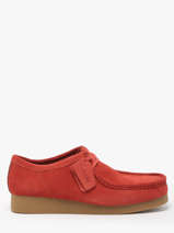 Derby Veterschoenen Wallabee Uit Leder Clarks Rood men 26180921