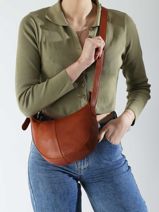 Cross Body Tas Stina Leder Pieces Bruin stina 17156634-vue-porte