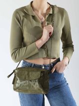 Cross Body Tas Naina Leder Pieces Groen naina 17087872-vue-porte