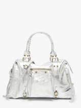 Schoudertas A4 Formaat Nine Leder Milano Zilver nine NI24093