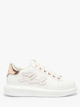 Sneakers Kapri Signiature Embossed Uit Leder Karl lagerfeld Wit women KL62511A