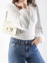 Cross Body Tas Angele Leder Lancel Wit angele A13147-vue-porte