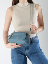Cross Body Tas Zip Lulu castagnette Blauw zip VICTOIRE-vue-porte
