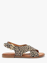 Open Sandalen Magnieres Uit Leder Coco abricot Veelkleurig women V3043J