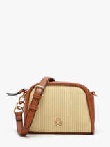 Cross Body Tas Raphia Papier Lulu castagnette Bruin raphia YAUCOURT