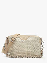 Cross Body Tas Vintage Leder Mila louise Beige vintage 23673WC