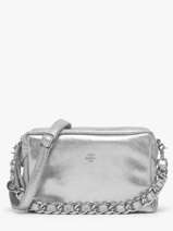 Cross Body Tas Vintage Leder Mila louise Zilver vintage 23673X