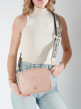 Cross Body Tas Logo Lulu castagnette Oranje logo YZERNAY-vue-porte
