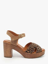 Sandalen Met Hak Musieges Uit Leder Coco abricot Bruin women V3081J