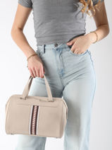 Handtas Norma Signature Leder Nathan baume Beige signature 1-vue-porte