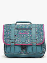 Boekentas 2 Compartimenten Cameleon Blauw vintage fantasy PBVGCA38