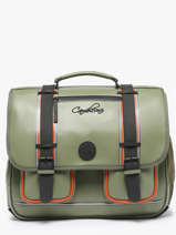 Boekentas 3 Compartimenten Cameleon Groen vintage north PBVWCA41