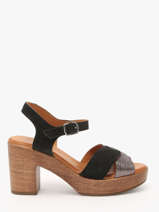 Sandalen Met Hak Musieges Uit Leder Coco abricot Zwart women V3081P