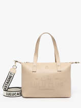 Schoudertas Logo Lulu castagnette Roze logo YVRAC