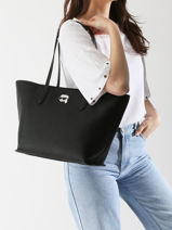 Schoudertas K Ikon Polyurethaan Karl lagerfeld Zwart k ikon A2W30173-vue-porte