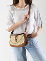Cross Body Tas Pia Le tanneur Beige pia TPIA1201-vue-porte