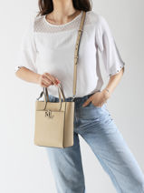 Cross Body Tas Cameryn Leder Lauren ralph lauren Beige cameryn 31966760-vue-porte