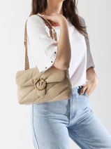 Cross Body Tas Love Bag Puff Leder Pinko Beige love bag puff A0F2-vue-porte