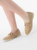 Mocassins Uit Leder Remonte Beige women 62-vue-porte