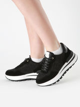 Sneakers Amazing 20 Uit Leder Liu jo Zwart women BA5043PX-vue-porte