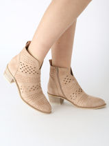 Enkellaarsjes Met Hak Nelly Uit Leder Alpe Bruin women 53911152-vue-porte