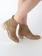 Enkellaarsjes Met Hak Nelly Uit Leder Alpe Bruin women 53911101-vue-porte