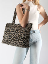 Schoudertas A4 Formaat Leopard Miniprix Beige leopard 6241-vue-porte