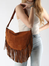 Schoudertas Vintage Nat et nin Bruin vintage RODEOFRA-vue-porte