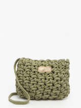 Cross Body Tas Crochet Le voyage en panier Groen crochet PM854