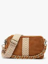 Cross Body Tas Vintage Leder Mila louise Bruin vintage 23673V3
