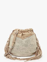 Cross Body Tas Vintage Leder Mila louise Beige vintage 3812WC
