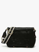 Cross Body Tas Vintage Leder Mila louise Zwart vintage 30172X