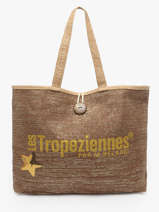 Schoudertas Panama Papier Les tropeziennes Bruin panama TZ01