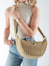 Cross Body Tas Gaufrette Le voyage en panier Beige gaufrette PM882-vue-porte