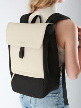 Rugzak 1 Compartiment Met 14" Laptopvak Kapten and son Beige backpack FYN2-vue-porte