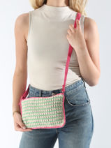 Cross Body Tas Over The Rainbow Katoen Le voyage en panier Groen over the rainbow PM871-vue-porte