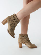 Enkellaarsjes Met Hak Liset Uit Leder Alpe Bruin women 50941101-vue-porte