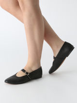 Ballerinas Met Riempjes Uit Leder Inuovo Zwart women C11003-vue-porte