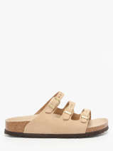 Slippers Florida Uit Leder Birkenstock Beige women 1029480