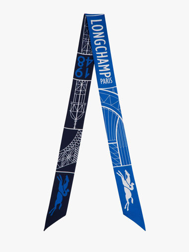 Longchamp Soie gots Foulard Blauw
