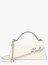 Cross Body Tas K Signature Leder Karl lagerfeld Wit k signature A1W30458
