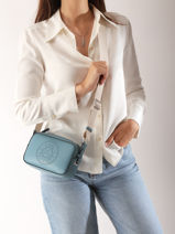 Cross Body Tas K Circle Leder Karl lagerfeld Blauw k circle A3W30310-vue-porte