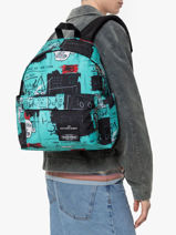 Rugzak 1 Compartiment Met 14" Laptopvak Eastpak Blauw eastpak x basquiat A5BG4BAS-vue-porte