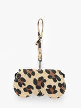 Brilhouder Leder Milano Beige velvet leopardo VL25069