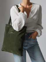 Schoudertas Suedine Kba Lancaster Groen suedine kba 61-vue-porte