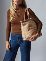 Handtas Cabas Lin Vanessa bruno Groen cabas lin 31V40378-vue-porte