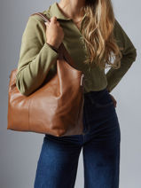 Schoudertas Caviar Leder Milano Rood caviar CA25061-vue-porte